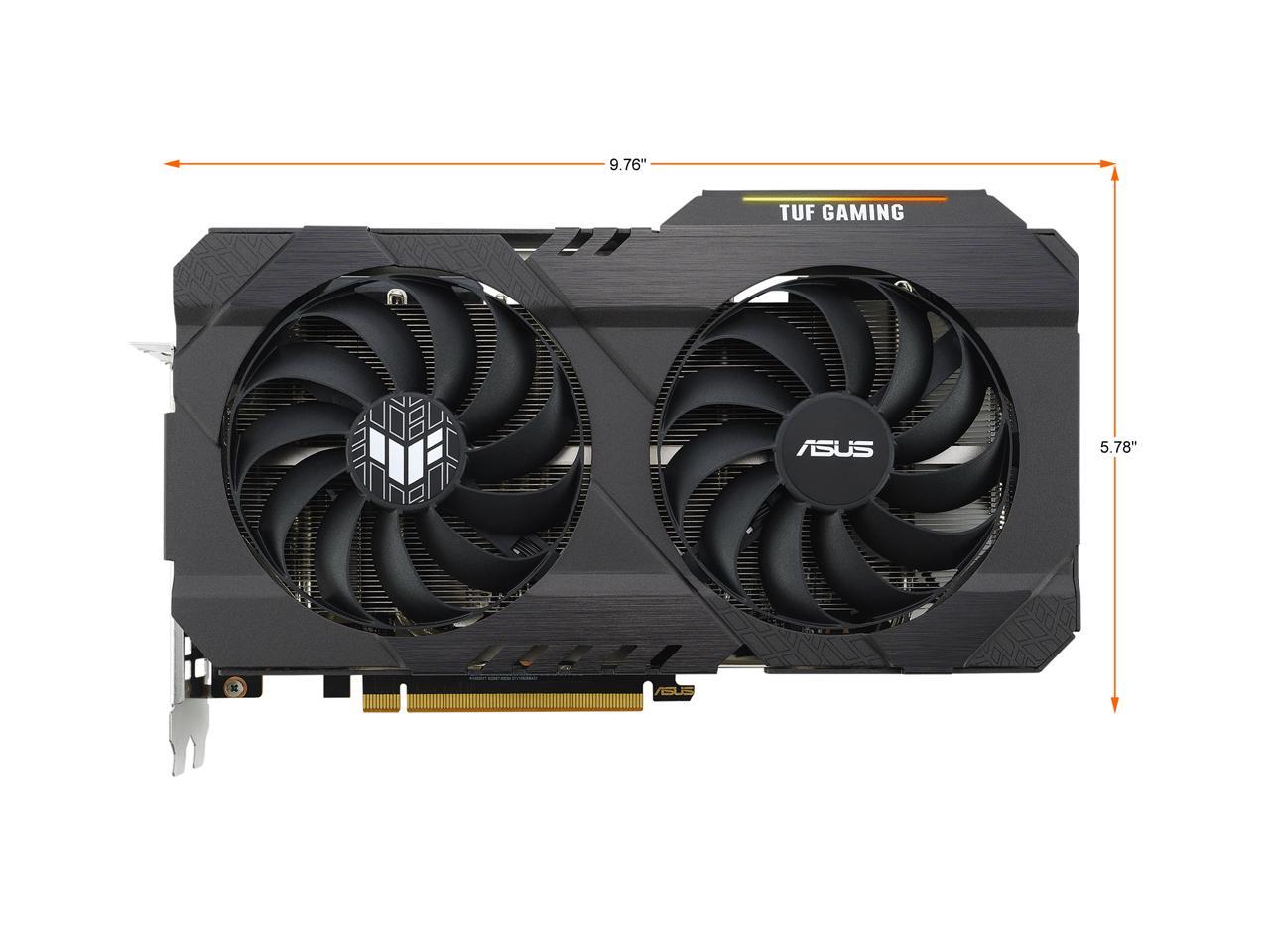 ASUS TUF Gaming AMD Radeon RX 6500 XT OC Edition Graphics Card (AMD RDNA 2, PCIe 4.0, 4GB GDDR6, HDMI 2.1, DisplayPort 1.4a, Dual Ball Fan Bearings, All-aluminum Shroud, GPU Tweak II) TUF-RX6500XT-O4G-GAMING