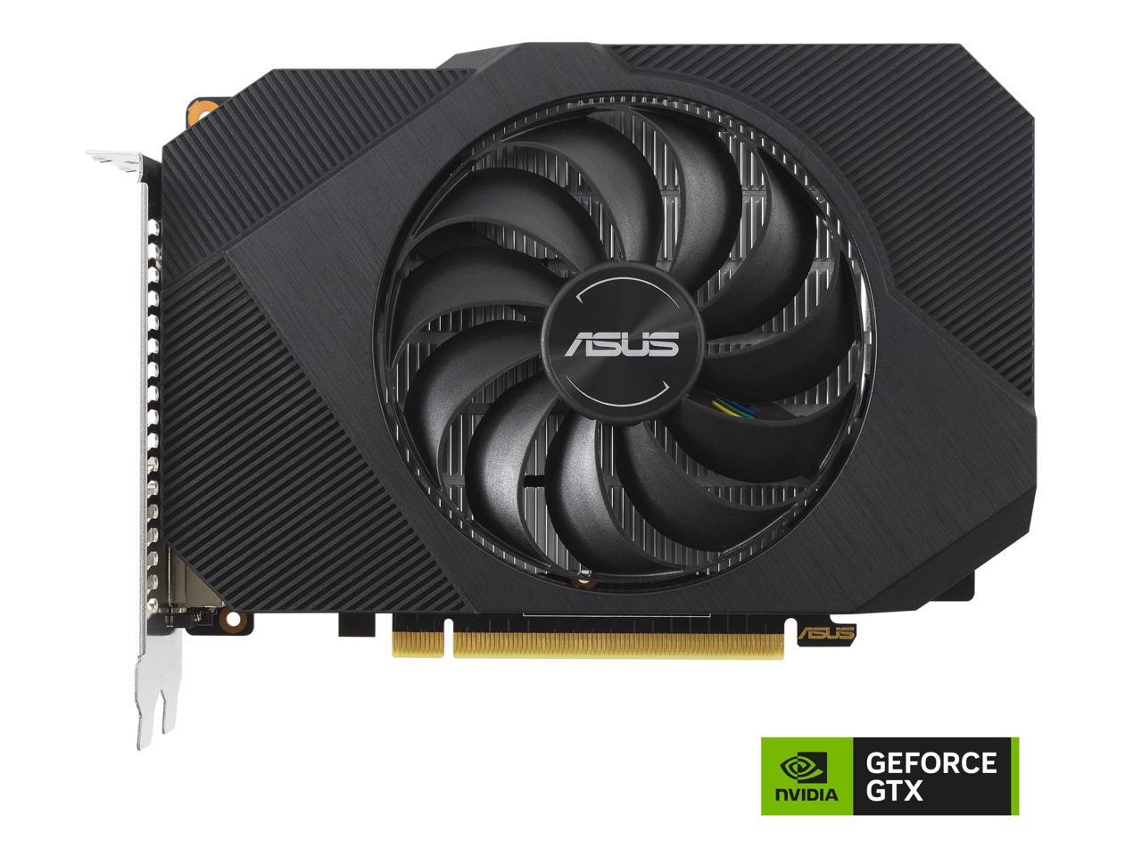 ASUS Phoenix NVIDIA GeForce GTX 1650 OC Edition Gaming Graphics Card (PCIe 3.0, 4GB GDDR6 memory, HDMI 2.0b, DisplayPort 1.4a, DVI-D, Dual ball fan bearings, Auto-Extreme) PH-GTX1650-O4GD6-P-V2