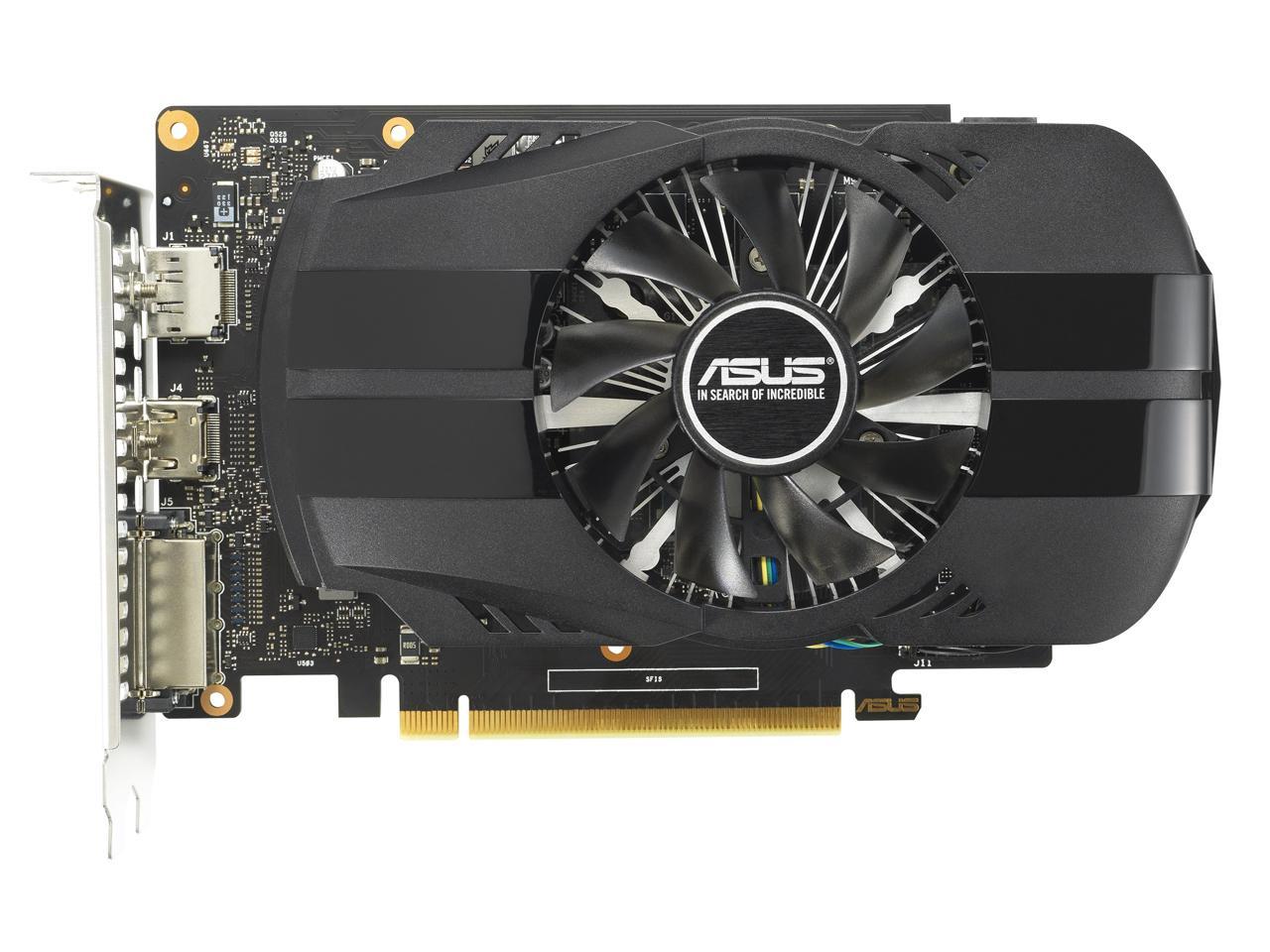 ASUS Phoenix NVIDIA GeForce GTX 1650 OC Edition Gaming Graphics Card (PCIe 3.0, 4GB GDDR6 memory, HDMI 2.0, DisplayPort 1.4a, DVI-D, Dual ball fan bearings, Auto-Extreme) PH-GTX1650-O4GD6-P-EVO