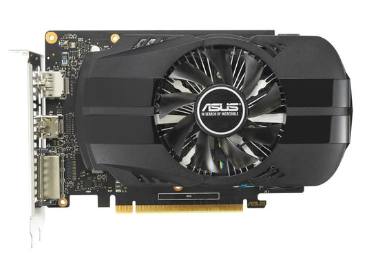 ASUS Phoenix NVIDIA GeForce GTX 1650 OC Edition Gaming Graphics Card (PCIe 3.0, 4GB GDDR6 memory, HDMI 2.0, DisplayPort 1.4a, DVI-D, Dual ball fan bearings, Auto-Extreme) PH-GTX1650-O4GD6-P-EVO