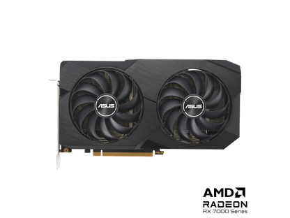 ASUS Dual Radeon RX 7600 OC Edition 8GB GDDR6 Graphics Card (PCIe 4.0, 8GB GDDR6, HDMI 2.1, DisplayPort 1.4a, 2.5-slot Design, Axial-tech Fans, GPU Tweak III) DUAL-RX7600-O8G