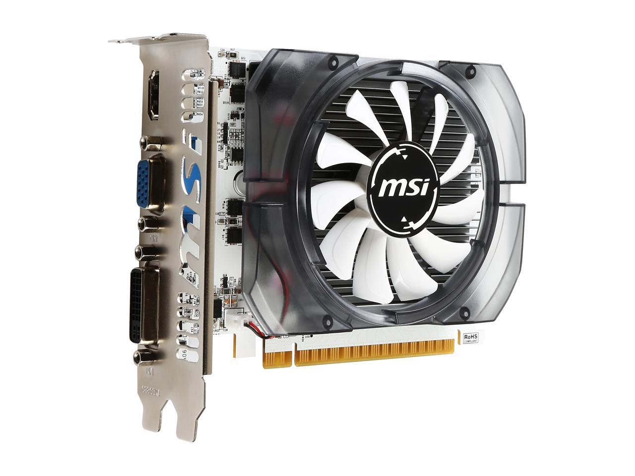 MSI GeForce GT 730 DirectX 12 N730-2GD3V3 2GB 128-Bit DDR3 PCI Express 2.0 x16 HDCP Ready ATX Video Card