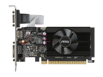 MSI GeForce GT 710 DirectX 12 GT 710 2GD3 LP 2GB 64-Bit DDR3 PCI Express 2.0 HDCP Ready Low Profile Video Card