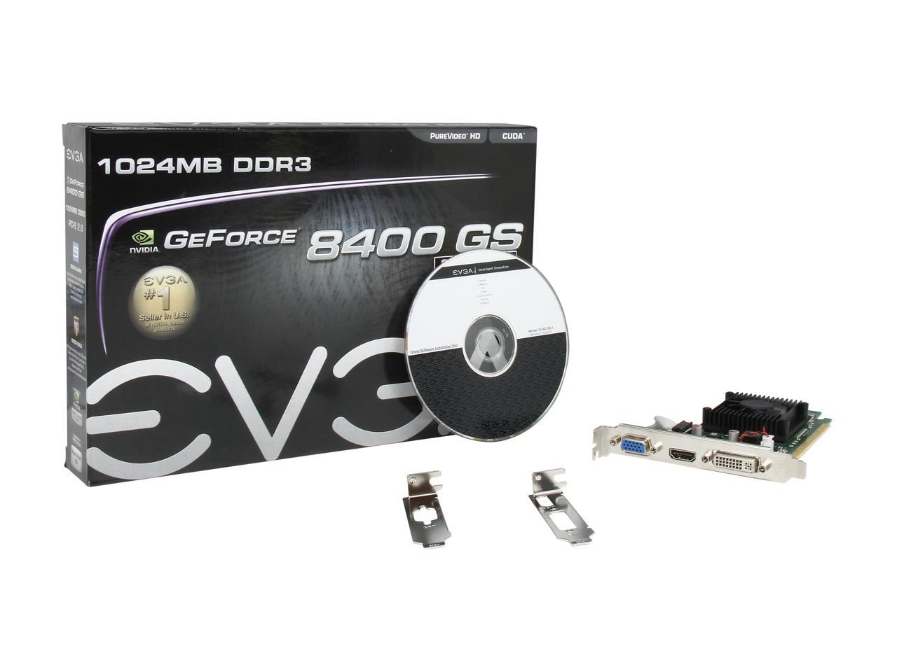 EVGA GeForce 8400 GS DirectX 10 01G-P3-1302-LR 1GB 64-Bit DDR3 PCI Express 2.0 x16 HDCP Ready Video Card
