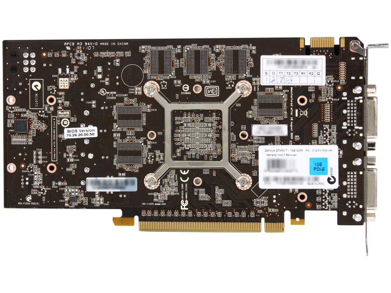 EVGA 01G-P3-1556-KR GeForce GTX 550 Ti (Fermi) FPB 1GB 192-bit GDDR5 PCI Express 2.0 x16 HDCP Ready SLI Support Video Card