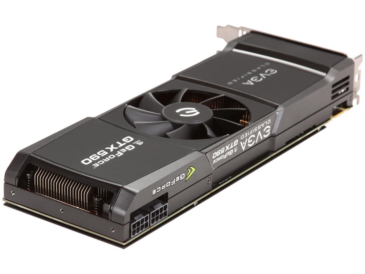 EVGA GTX 590 CLASSIFIED Limited Edition 3GB 768-bit GDDR5 PCI express 2.0 x16, 3xDual-Link DVI, DisplayPort, HDCP Ready, QUAD SLI Ready, PhysX, 3D Vision Surround Support Video Card, 03G-P3-1598-AR