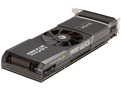 EVGA GTX 590 CLASSIFIED Limited Edition 3GB 768-bit GDDR5 PCI express 2.0 x16, 3xDual-Link DVI, DisplayPort, HDCP Ready, QUAD SLI Ready, PhysX, 3D Vision Surround Support Video Card, 03G-P3-1598-AR