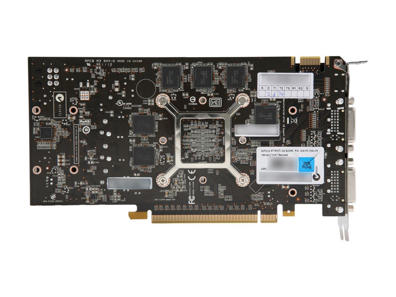 EVGA GeForce GTX 550 Ti (Fermi) DirectX 11 02G-P3-1559-KR 2GB 192-Bit GDDR5 PCI Express 2.0 x16 HDCP Ready SLI Support Video Card