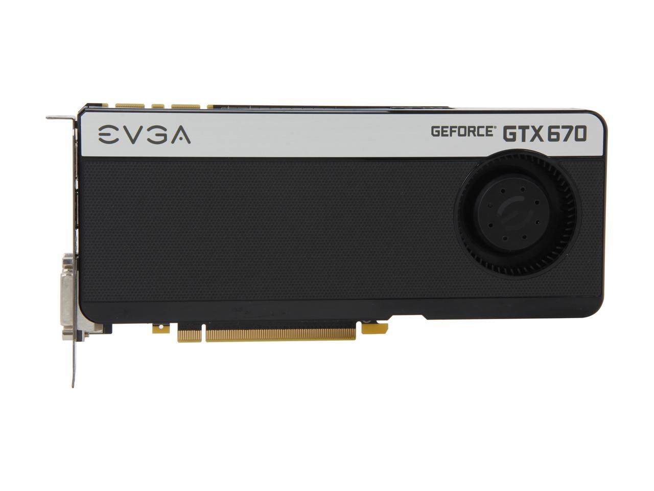 EVGA GeForce GTX 670 DirectX 11 02G-P4-2670-KR 2GB 256-Bit GDDR5 PCI Express 3.0 x16 HDCP Ready SLI Support Video Card