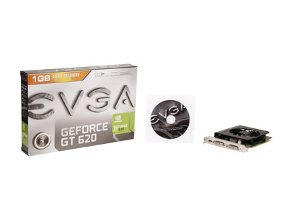 EVGA GeForce GT 620 DirectX 12 (feature level 11_0) 01G-P3-2621-KR 1GB 64-Bit DDR3 PCI Express 2.0 x16 HDCP Ready Video Card