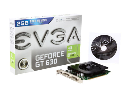 EVGA GeForce GT 630 DirectX 12 (feature level 11_0) 02G-P3-2639-KR 2GB 128-Bit DDR3 PCI Express 2.0 x16 HDCP Ready Video Card