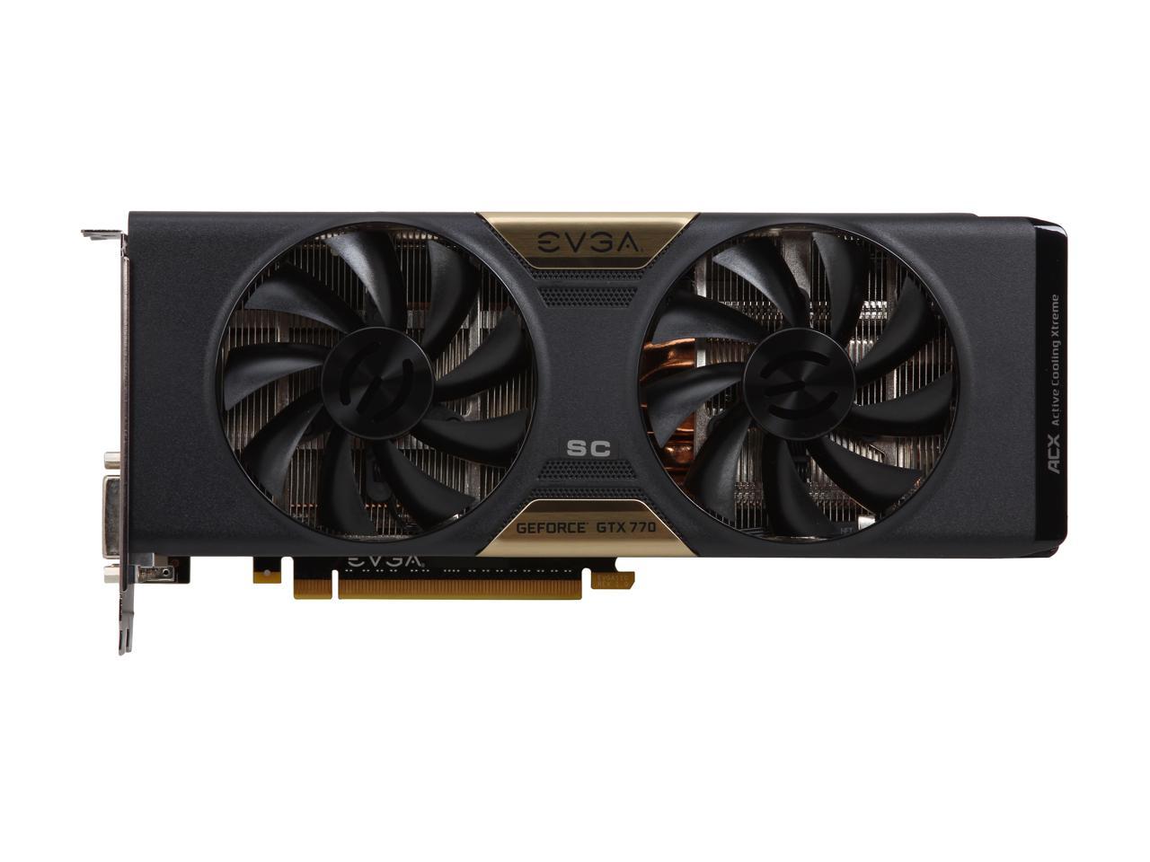 EVGA SuperClocked w/ ACX Cooling 02G-P4-2774-KR G-SYNC Support GeForce GTX 770 2GB 256-bit GDDR5 PCI Express 3.0 SLI Support Video Card