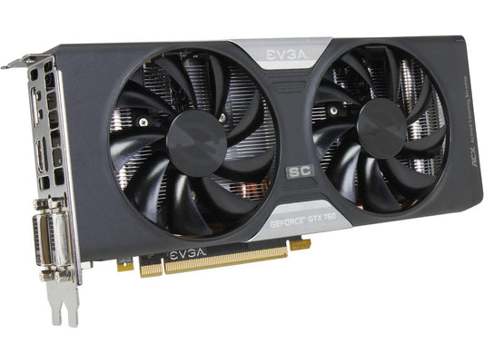EVGA SuperClocked 02G-P4-2765-KR G-SYNC Support GeForce GTX 760 2GB 256-bit GDDR5 PCI Express 3.0 SLI Support w/ EVGA ACX Cooler Video Card