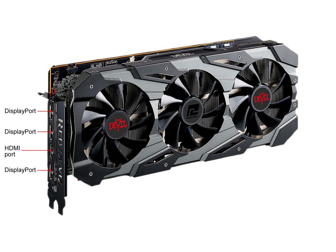 PowerColor RED DEVIL Radeon RX 5700 DirectX 12 AXRX 5700 8GBD6-3DHE/OC 8GB 256-Bit GDDR6 PCI Express 4.0 CrossFireX Support ATX Video Card