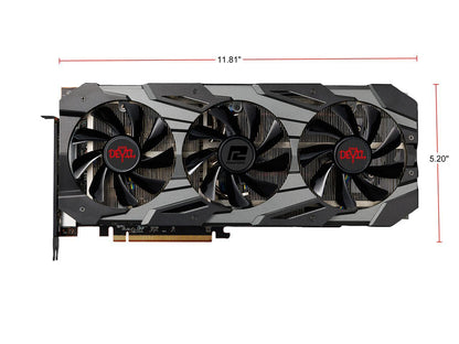 PowerColor RED DEVIL Radeon RX 5700 DirectX 12 AXRX 5700 8GBD6-3DHE/OC 8GB 256-Bit GDDR6 PCI Express 4.0 CrossFireX Support ATX Video Card