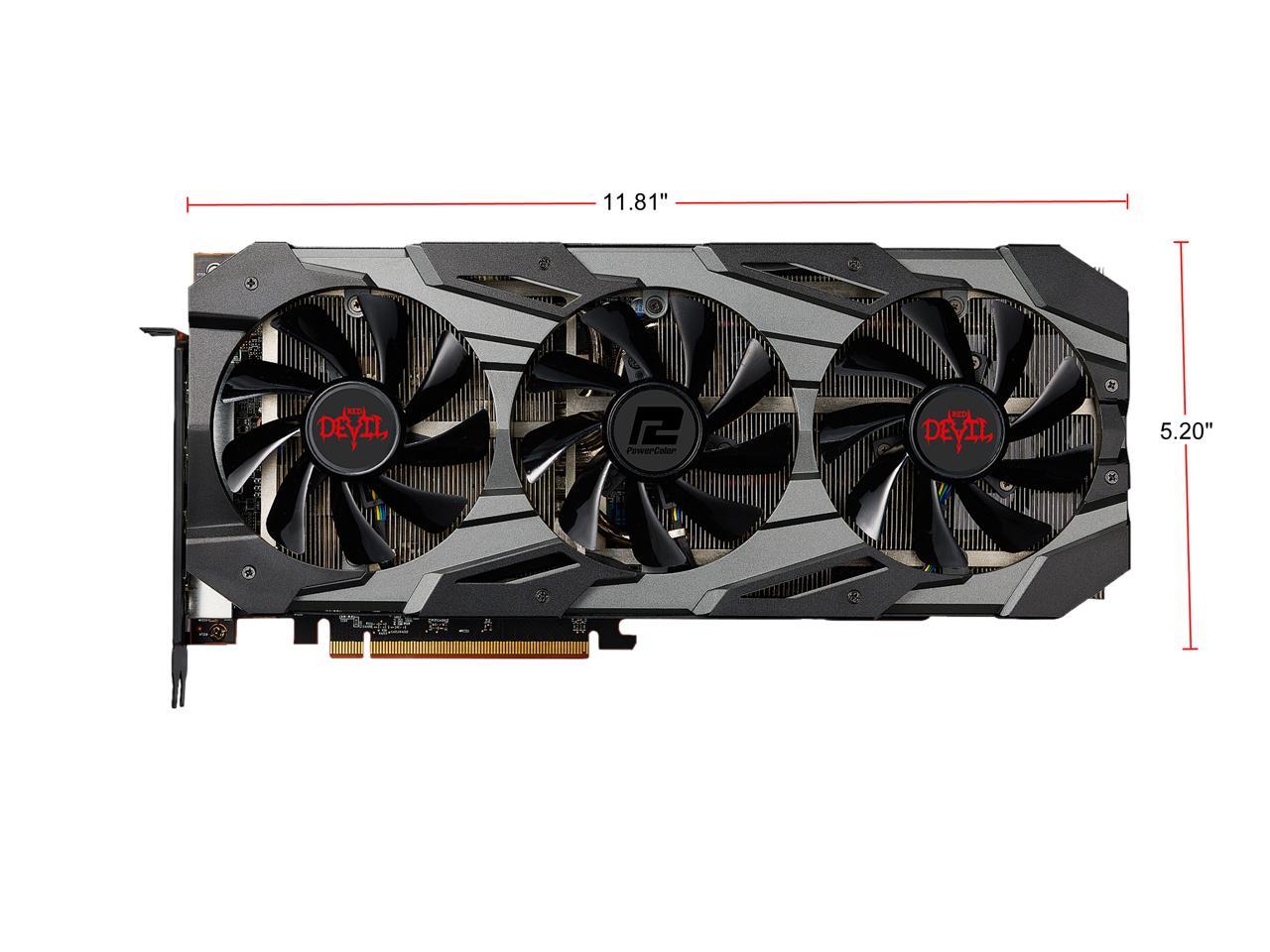 PowerColor RED DEVIL Radeon RX 5700 XT DirectX 12 AXRX 5700 XT 8GBD6-3DHE/OC 8GB 256-Bit GDDR6 PCI Express 4.0 CrossFireX Support ATX Video Card