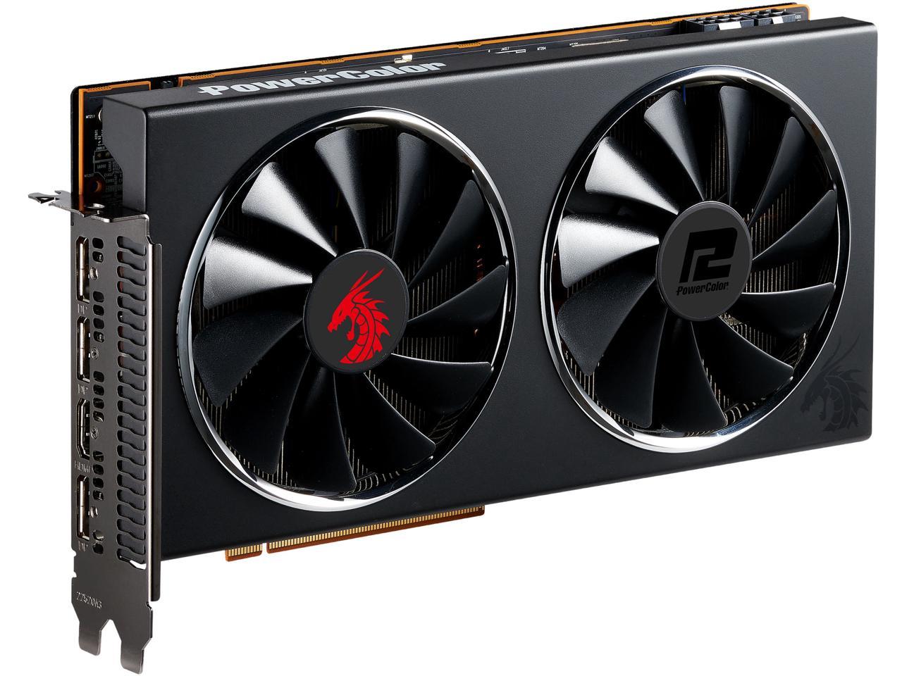 PowerColor RED DRAGON Radeon RX 5700 XT DirectX 12 AXRX 5700 XT 8GBD6-3DHR/OC 8GB 256-Bit GDDR6 PCI Express 4.0 CrossFireX Support ATX Video Card