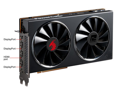PowerColor RED DRAGON Radeon RX 5700 XT DirectX 12 AXRX 5700 XT 8GBD6-3DHR/OC 8GB 256-Bit GDDR6 PCI Express 4.0 CrossFireX Support ATX Video Card