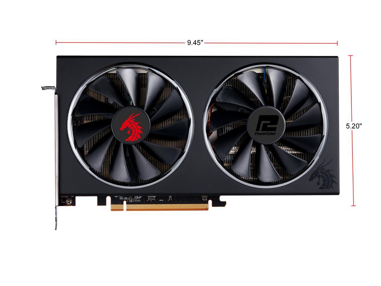 PowerColor RED DRAGON Radeon RX 5700 XT DirectX 12 AXRX 5700 XT 8GBD6-3DHR/OC 8GB 256-Bit GDDR6 PCI Express 4.0 CrossFireX Support ATX Video Card