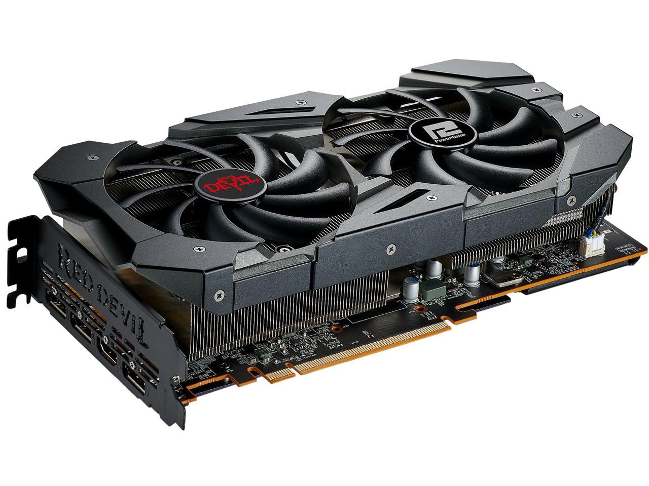 PowerColor RED DEVIL Radeon RX 5600 XT DirectX 12 AXRX 5600XT 6GBD6-3DHE/OC 6GB 192-Bit GDDR6 PCI Express 4.0 CrossFireX Support ATX Video Card