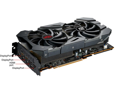 PowerColor RED DEVIL Radeon RX 5600 XT DirectX 12 AXRX 5600XT 6GBD6-3DHE/OC 6GB 192-Bit GDDR6 PCI Express 4.0 CrossFireX Support ATX Video Card