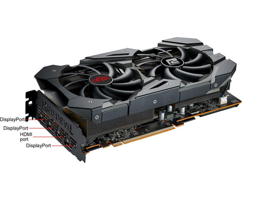 PowerColor RED DEVIL Radeon RX 5600 XT DirectX 12 AXRX 5600XT 6GBD6-3DHE/OC 6GB 192-Bit GDDR6 PCI Express 4.0 CrossFireX Support ATX Video Card
