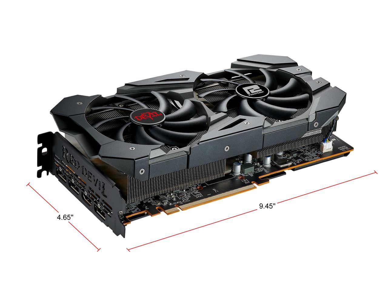 PowerColor RED DEVIL Radeon RX 5600 XT DirectX 12 AXRX 5600XT 6GBD6-3DHE/OC 6GB 192-Bit GDDR6 PCI Express 4.0 CrossFireX Support ATX Video Card