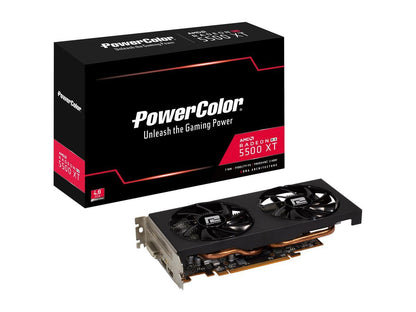PowerColor Radeon RX 5500 XT DirectX 12 AXRX 5500XT 8GBD6-DH/OC 8GB 128-Bit GDDR6 PCI Express 4.0 CrossFireX Support ATX Video Card