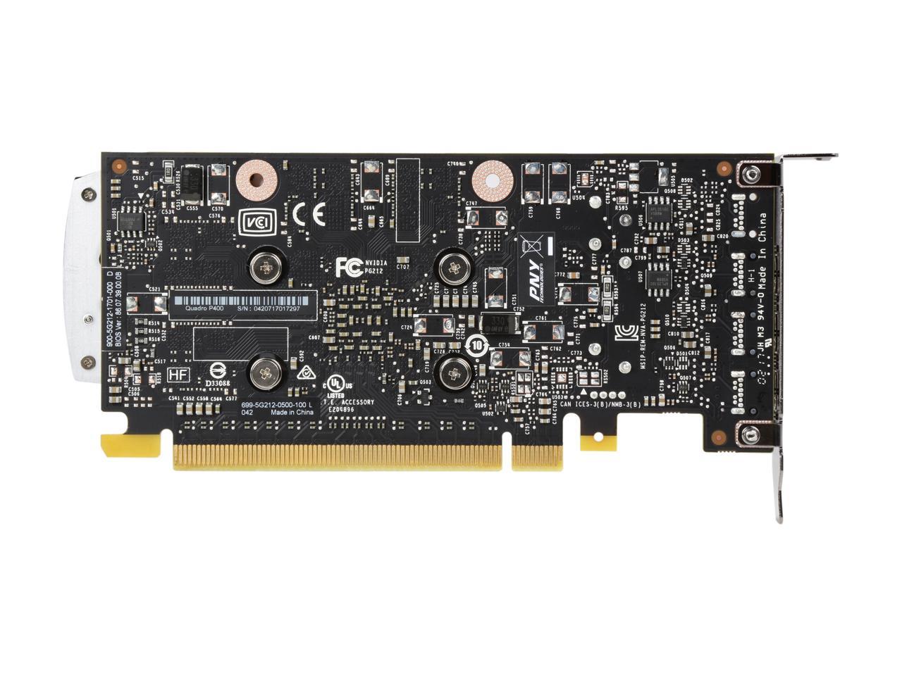 PNY Quadro P400 VCQP400-PB 2GB 64-bit GDDR5 PCI Express 3.0 x16 Low Profile Video Cards - Workstation