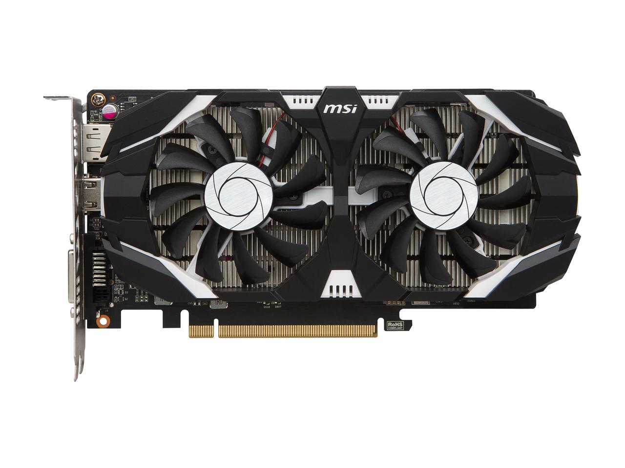 MSI GeForce GTX 1050 DirectX 12 GTX 1050 2GT OC 2GB 128-Bit GDDR5 PCI Express 3.0 x16 HDCP Ready ATX Video Card