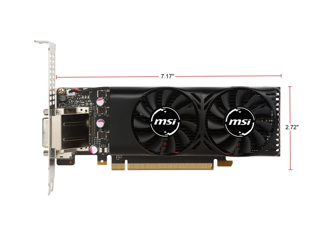 MSI GeForce GTX 1050 Ti DirectX 12 GTX 1050 TI 4GT LP 4GB 128-Bit GDDR5 PCI Express 3.0 x16 HDCP Ready Low Profile Video Card