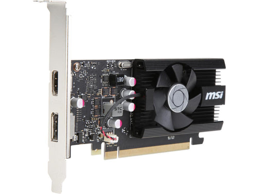 MSI GeForce GT 1030 DirectX 12 GT 1030 2GD4 LP OC 2GB 64-Bit DDR4 PCI Express 3.0 x16 (Uses x4) HDCP Ready Low Profile Video Card