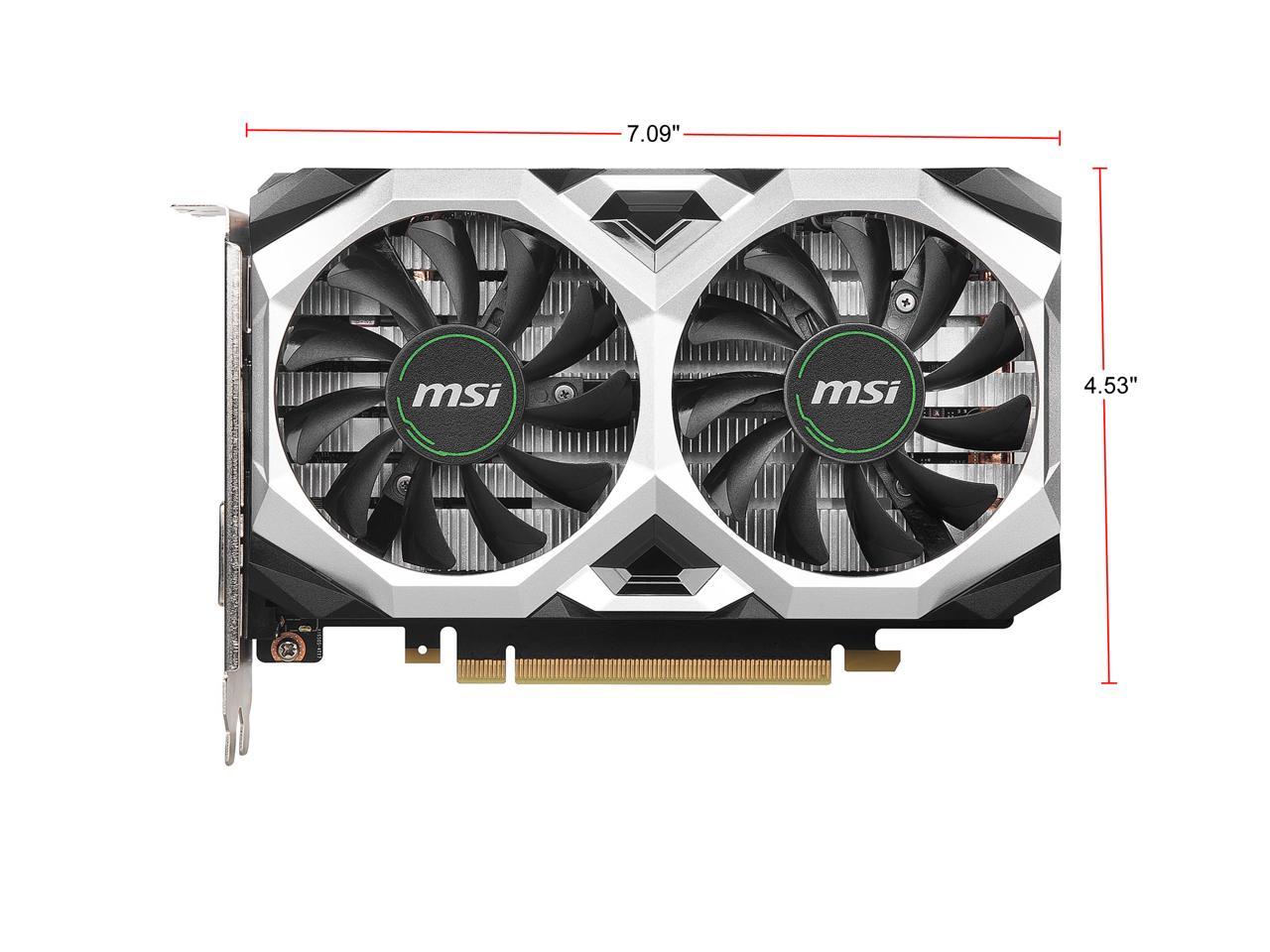 MSI GeForce GTX 1650 SUPER DirectX 12 GTX 1650 Super Ventus XS OC 4GB 128-Bit GDDR6 PCI Express 3.0 x16 HDCP Ready Video Card