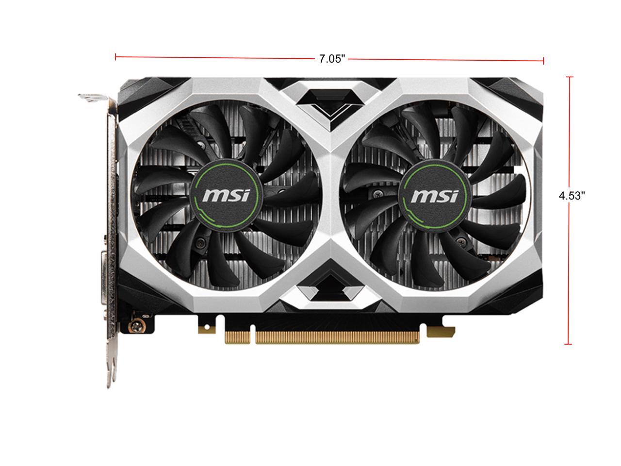 MSI GeForce GTX 1650 DirectX 12 GTX 1650 D6 VENTUS XS OCV1 4GB 128-Bit GDDR6 PCI Express 3.0 x16 HDCP Ready Video Card G165D6VXSC1