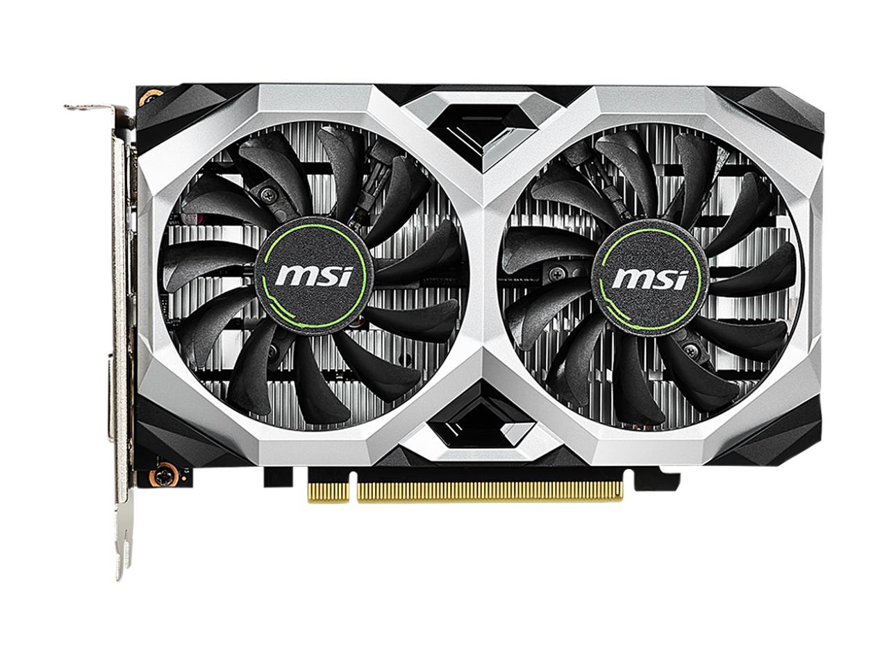 MSI GeForce GTX 1650 DirectX 12 GTX 1650 D6 Ventus XS OC 4GB 128-Bit GDDR6 PCI Express 3.0 x16 HDCP Ready Video Card