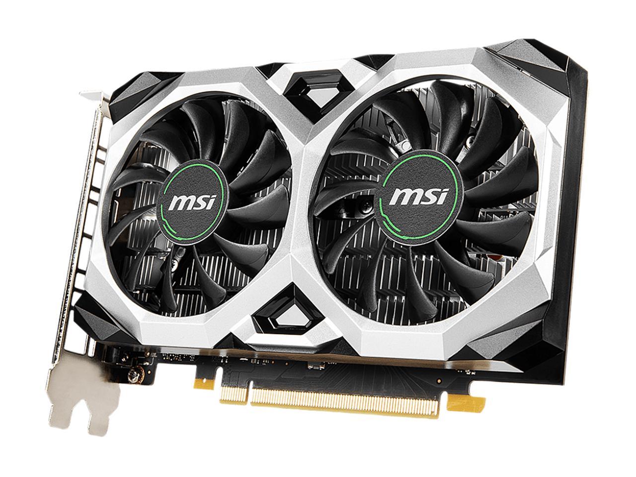 MSI GeForce GTX 1650 DirectX 12 GTX 1650 D6 Ventus XS OC 4GB 128-Bit GDDR6 PCI Express 3.0 x16 HDCP Ready Video Card