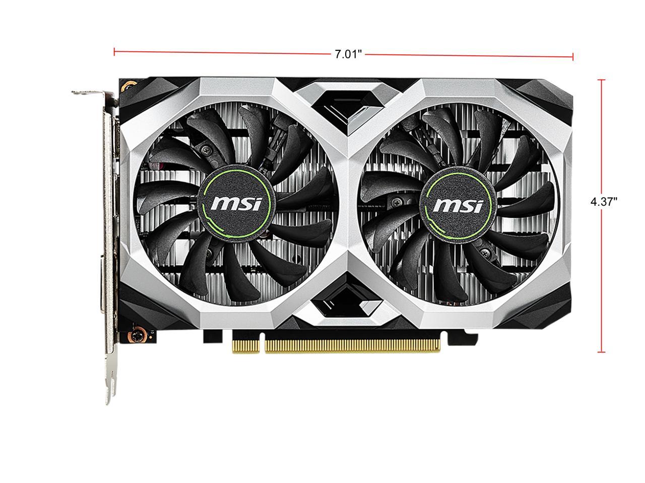 MSI GeForce GTX 1650 DirectX 12 GTX 1650 D6 Ventus XS OC 4GB 128-Bit GDDR6 PCI Express 3.0 x16 HDCP Ready Video Card