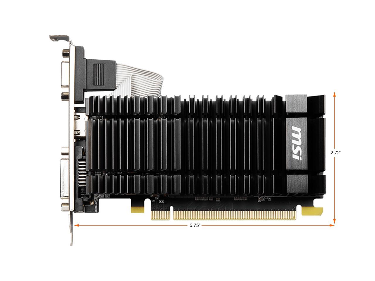 MSI GeForce GT 730 2GB DDR3 PCI Express 2.0 Low Profile Video Card N730K-2GD3H/LPV1