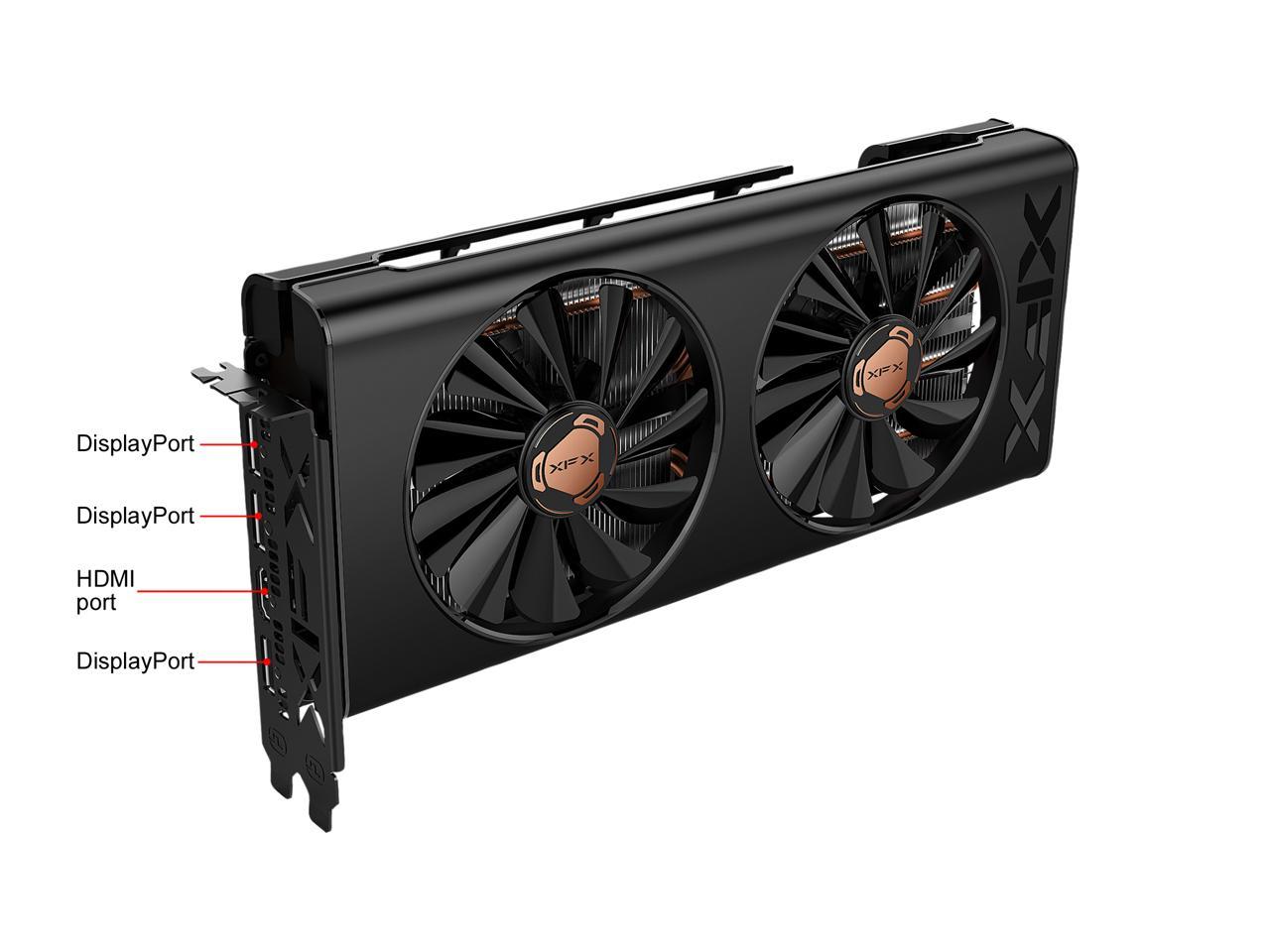 XFX Radeon RX 5600 XT RX-56XT6DF46 Video Card THICC II PRO-14GBPS 6GB BOOST UP TO 1620M D6 3xDP HDMI