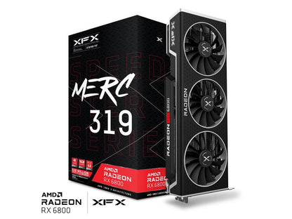 XFX Speedster MERC319 Radeon RX 6800 BLACK 16GB GDDR6 HDMI DisplayPort PCIe 4.0 Gaming Graphic Card, RX-68XLATBD9