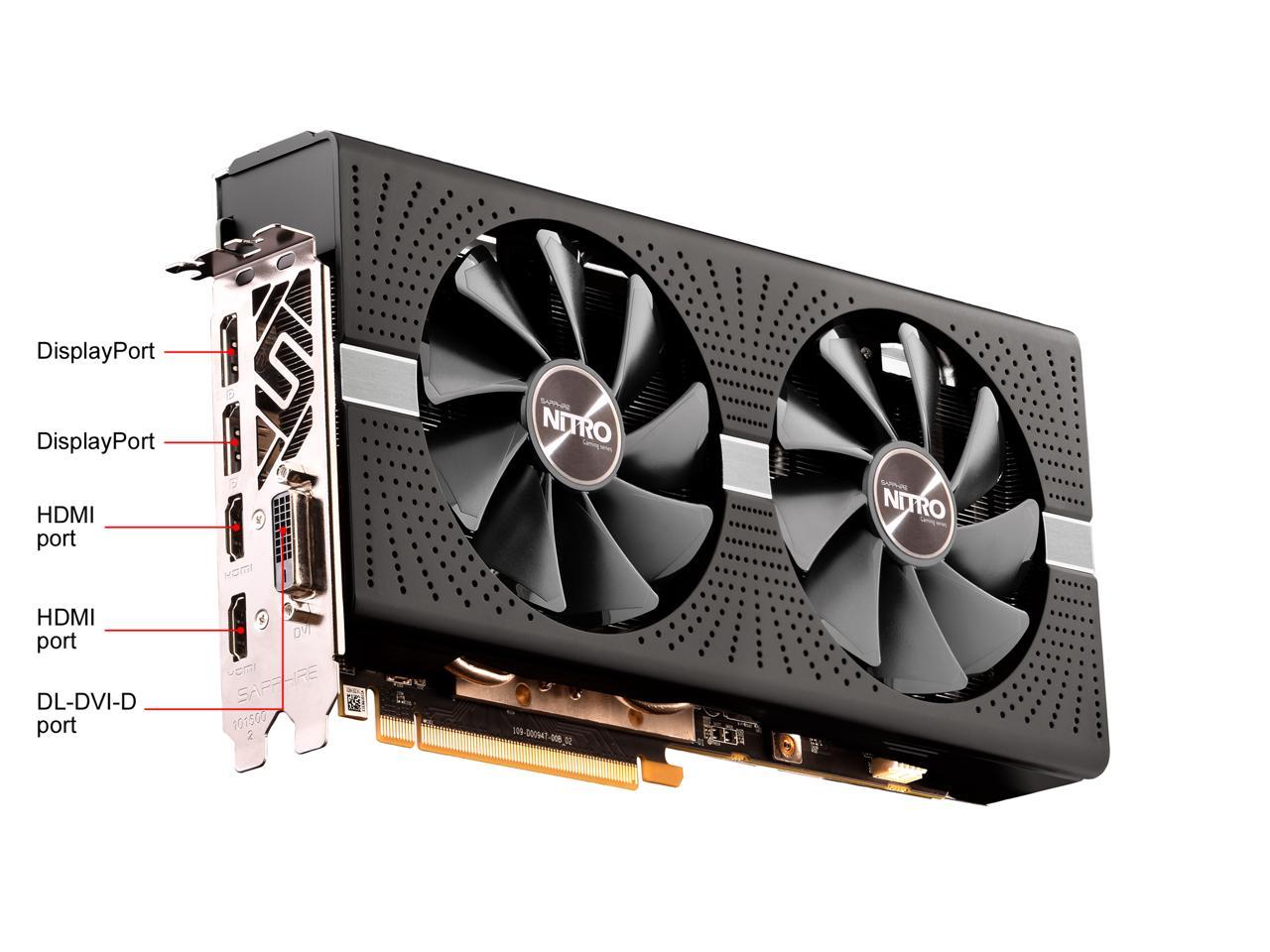 SAPPHIRE NITRO+ Radeon RX 580 DirectX 12 11265-31CPO 4GB 256-Bit GDDR5 PCI Express 3.0 CrossFireX Support ATX Video Card