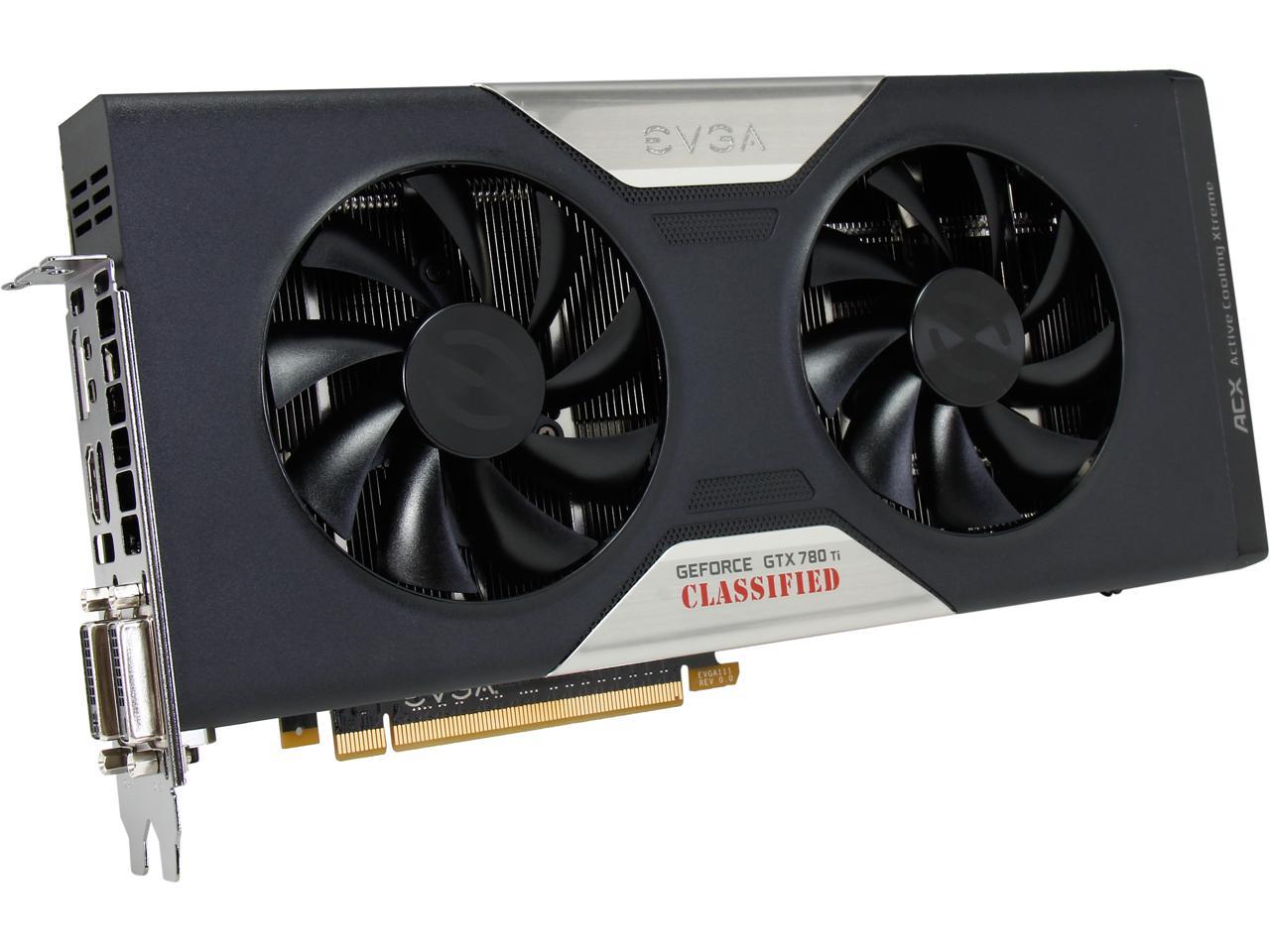 EVGA 03G-P4-2888-KR G-SYNC Support GeForce GTX 780 Ti Dual Classified w/ EVGA ACX Cooler 3GB 384-bit GDDR5 PCI Express 3.0 SLI Support Video Card