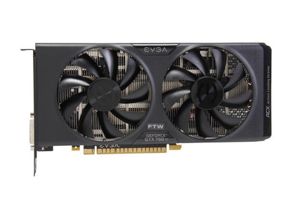EVGA 02G-P4-3757-KR G-SYNC Support GeForce GTX 750 Ti 2GB 128-Bit GDDR5 PCI Express 3.0 FTW w/ ACX Cooling Video Card