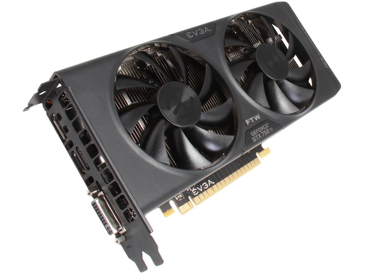 EVGA 02G-P4-3757-KR G-SYNC Support GeForce GTX 750 Ti 2GB 128-Bit GDDR5 PCI Express 3.0 FTW w/ ACX Cooling Video Card