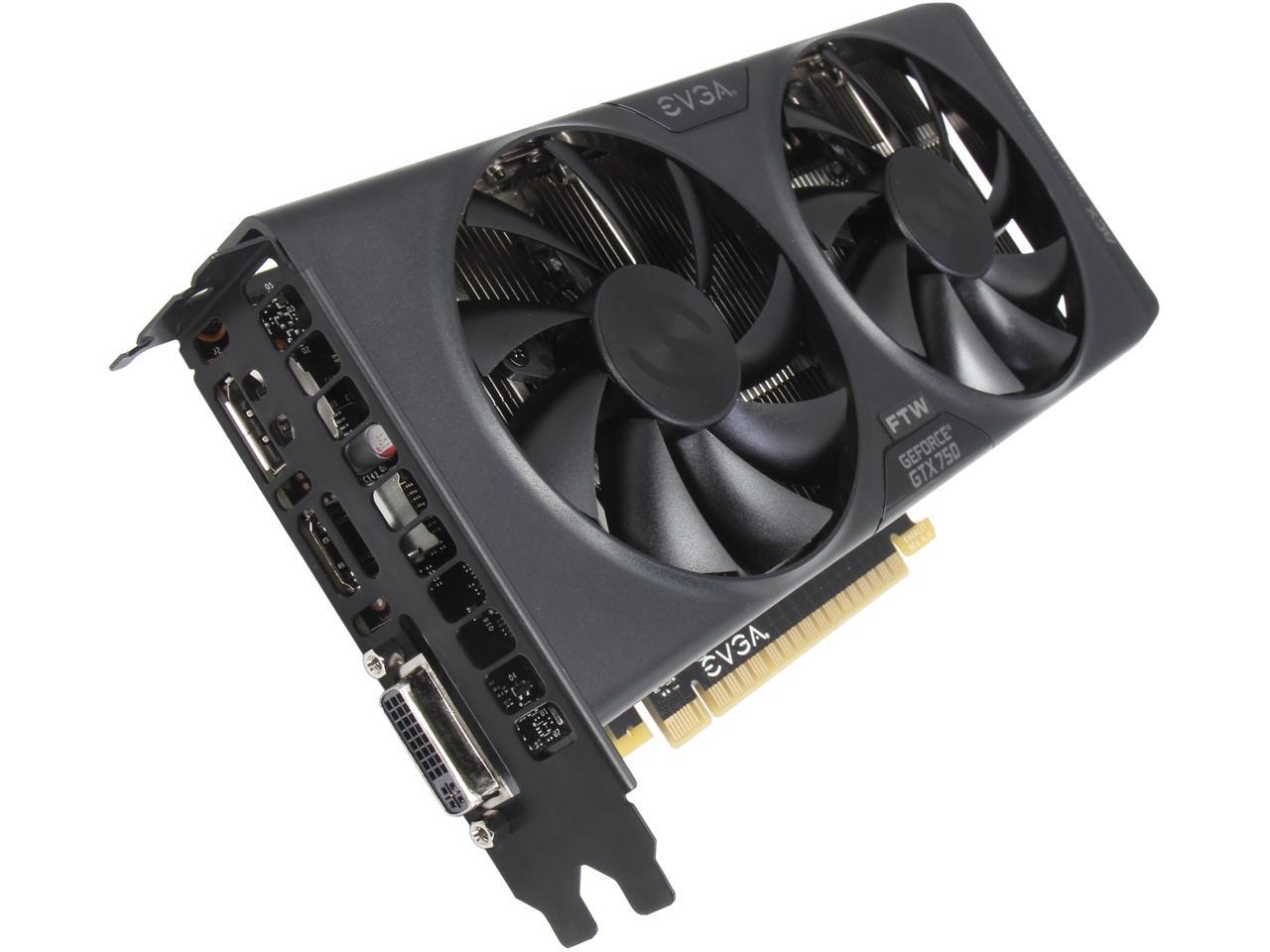 EVGA 01G-P4-2757-KR G-SYNC Support GeForce GTX 750 1GB 128-Bit GDDR5 PCI Express 3.0 FTW w/ ACX Cooler Video Card