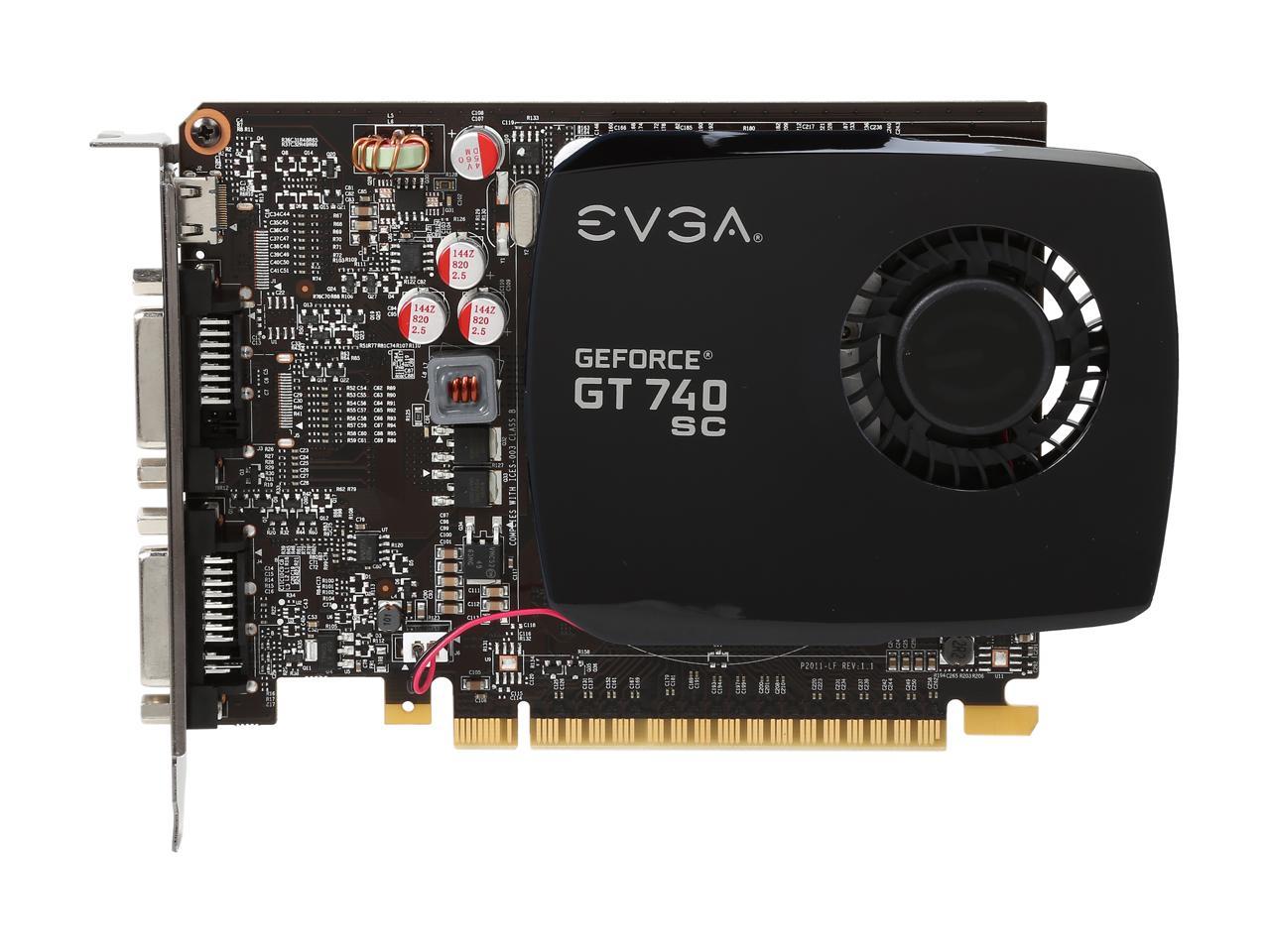 EVGA GeForce GT 740 Superclocked DirectX 12 (feature level 11_0) 02G-P4-2742-KR 2GB 128-Bit DDR3 PCI Express 3.0 Video Card