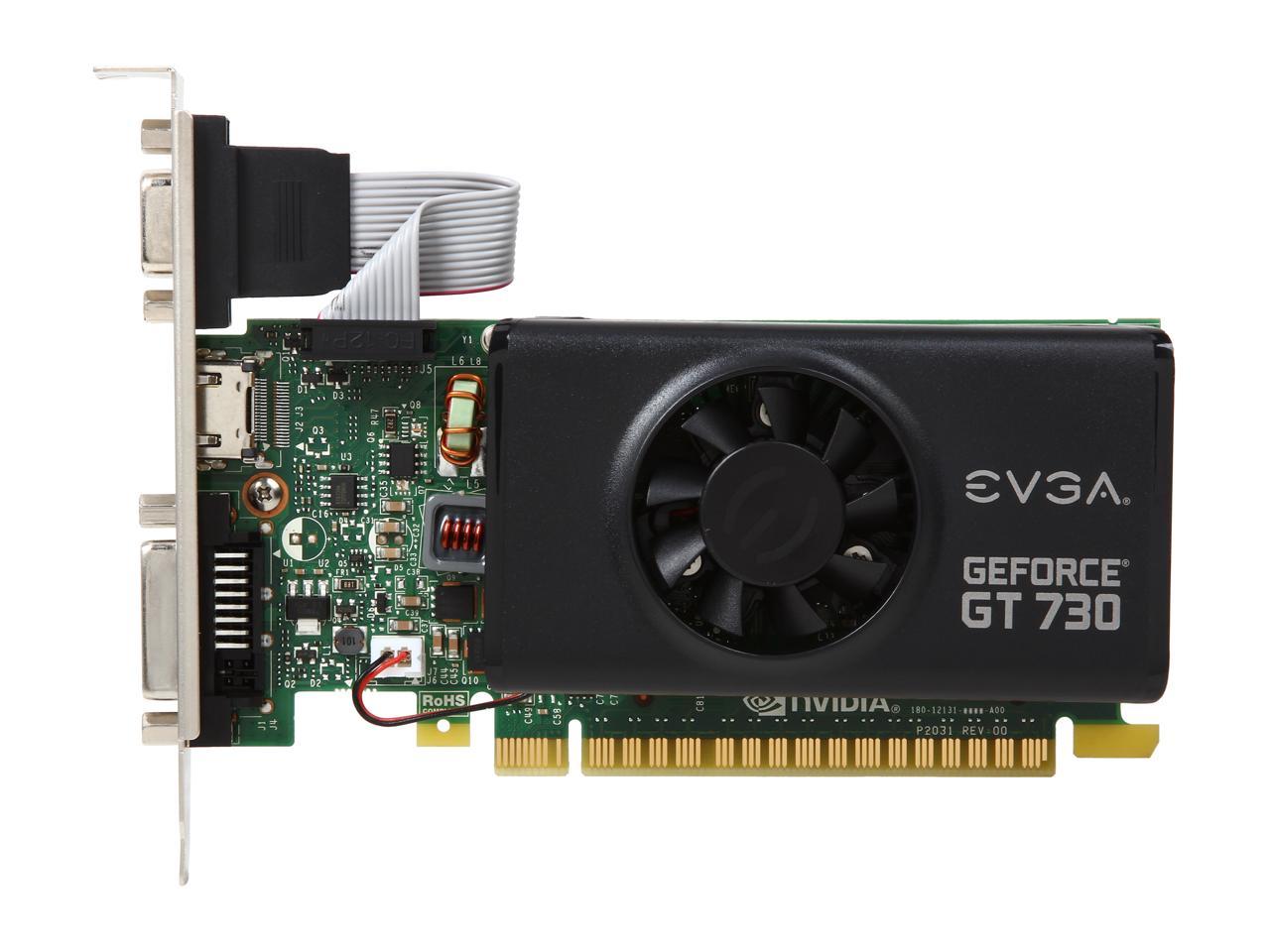 EVGA GeForce GT 730 2GB GDDR5 PCI Express 2.0 Low Profile Video Card 02G-P3-3733-KR