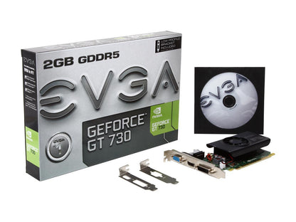 EVGA GeForce GT 730 2GB GDDR5 PCI Express 2.0 Low Profile Video Card 02G-P3-3733-KR