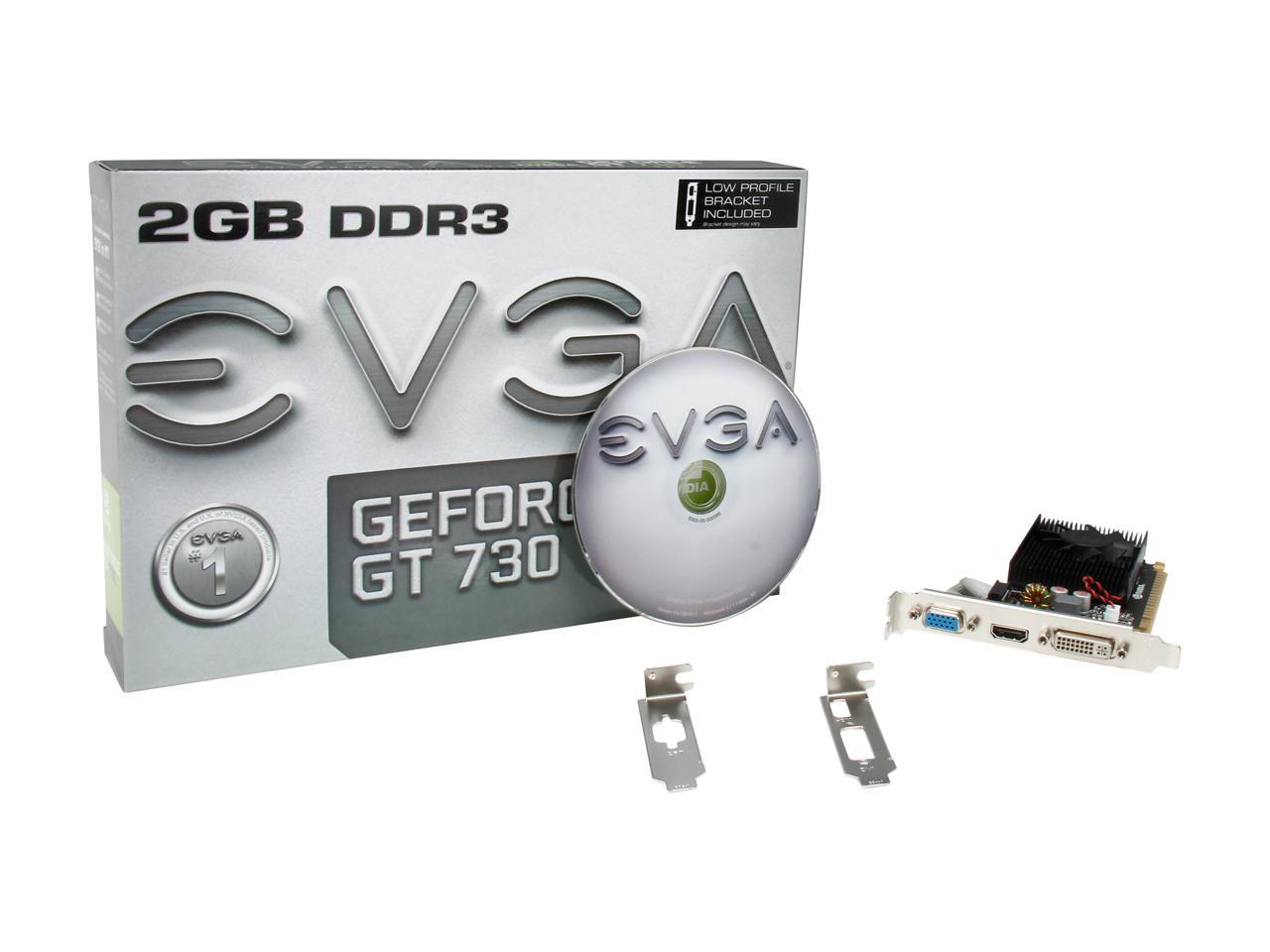 EVGA GeForce GT 730 DirectX 12 02G-P3-2732-KR 2GB 128-Bit DDR3 PCI Express 2.0 Low Profile Video Card