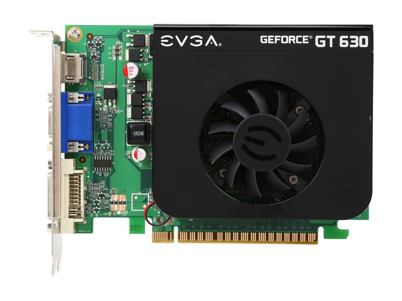 EVGA GeForce GT 630 DirectX 12 (feature level 11_0) 01G-P3-2632-RX 1GB 128-Bit GDDR5 PCI Express 2.0 x16 HDCP Ready Video Card